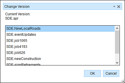 Change Version dialog box